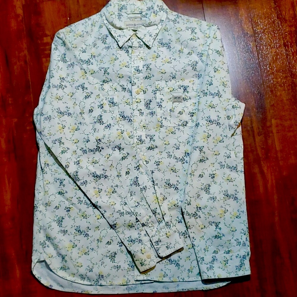 Denim and Supply button down shirt with flowers